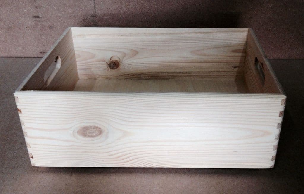 Pine wood open top storage crate 35x25x14cm DD342 box case memory wedding A